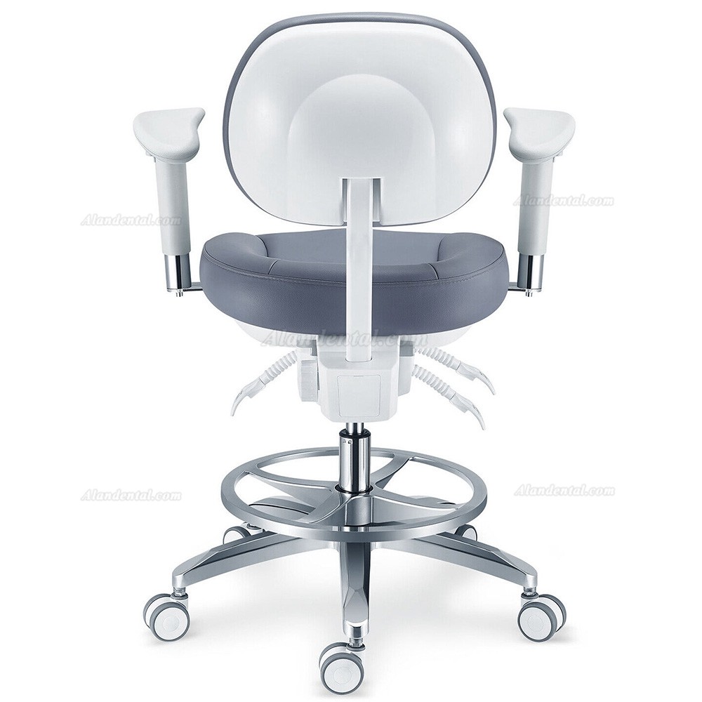 TYTC PLST-082-085 Microscope Dental Operator Chair Ergonomic Dental stool with Amrests + Back + Foot Ring